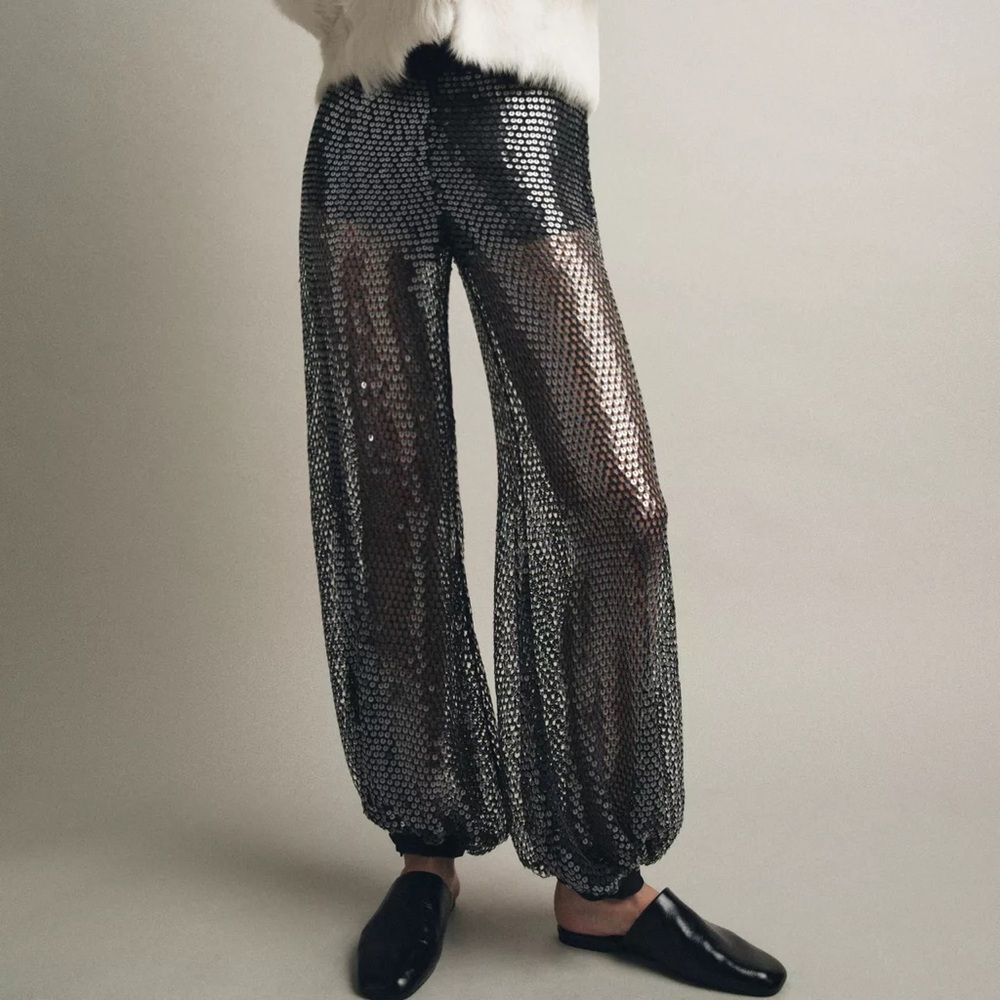 ZARA SEQUIN BALLOON PANTS